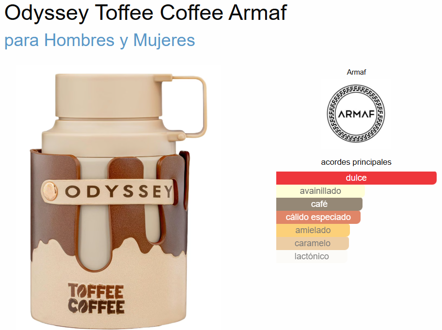 ODYSSEY TOFFEE COFFE DE ARMAF EDP 10O ML UNISEX